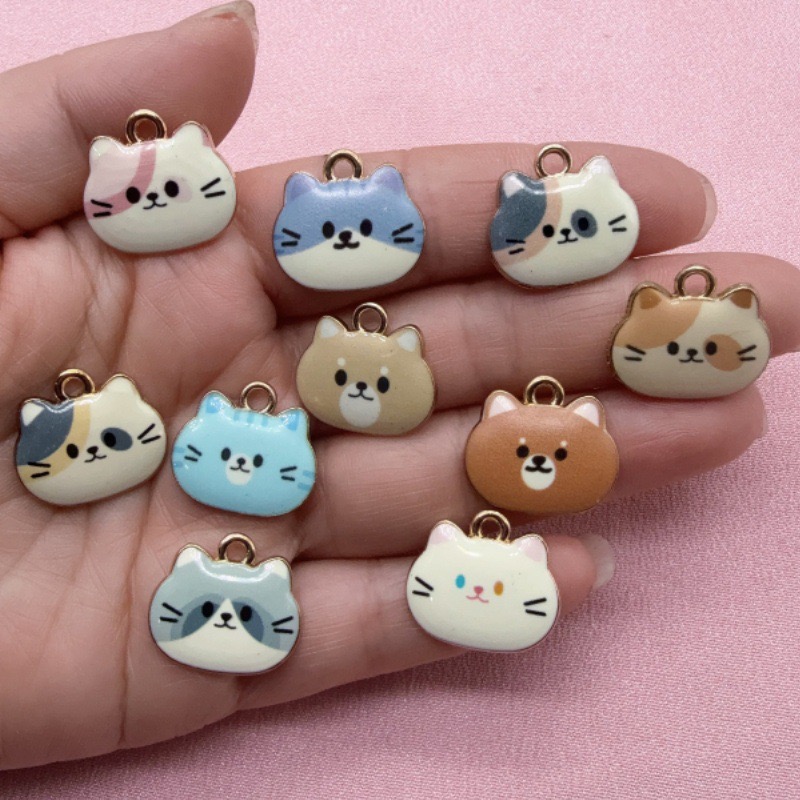 Gaming Accessories Gifts - 12 adet Baskılı Kedi Kafası Alaşım