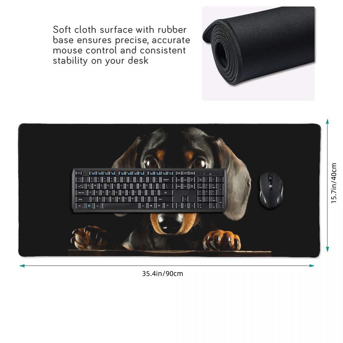 Büyük Mouse Pad Siyah Dachshun - Gaming Accessories Photo incelemesi ve fiyatı